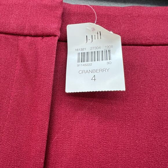 NWT J. Jill Pants Women's Size 4 Premium Bi-Stretch Cranberry Business Casual - Picture 7 of 14